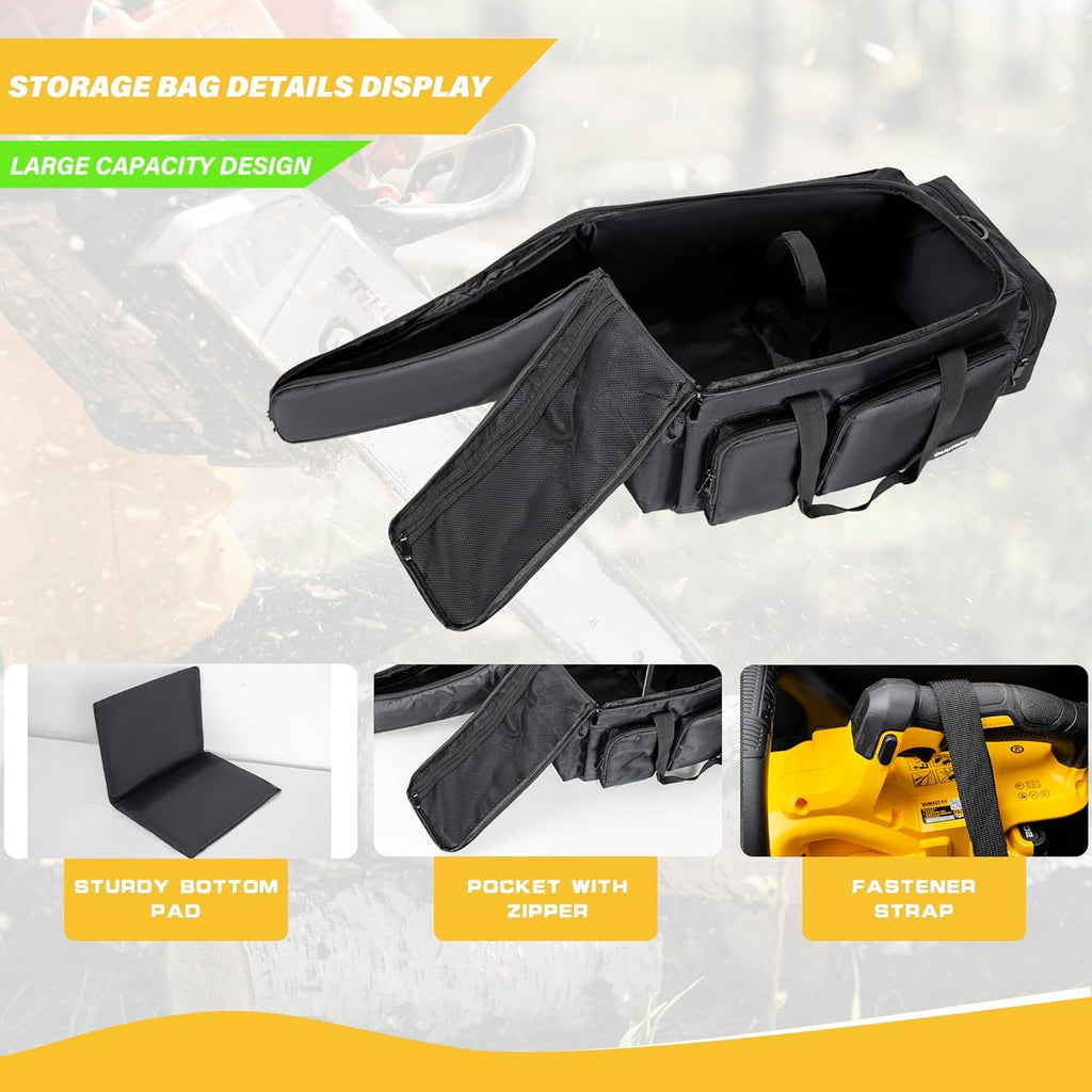 Skiennix Chainsaw Carrying Case - Waterproof Foldable Storage Bag for EGO, Dewalt & Greenworks 10/12 Inch