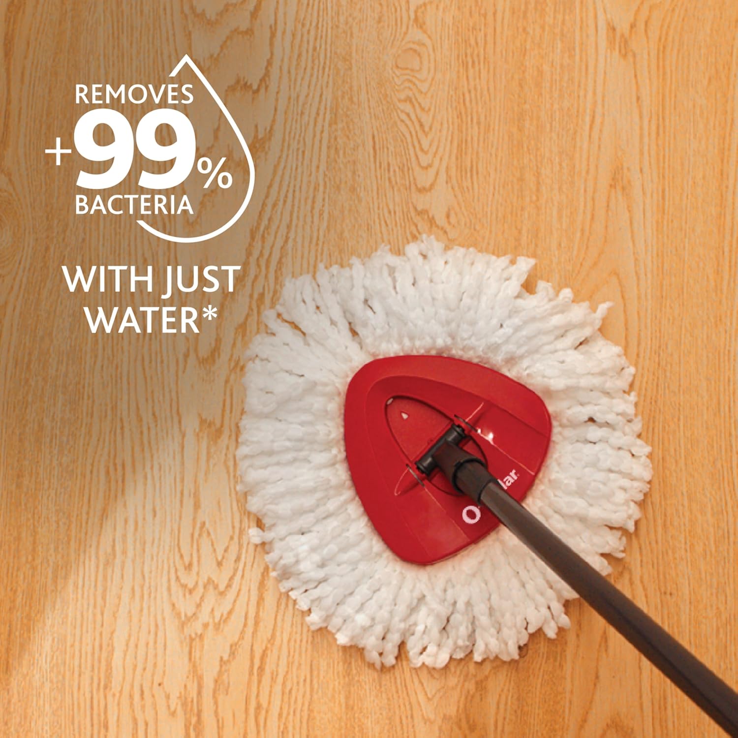 O-Cedar EasyWring Microfiber Spin Mop & Bucket | Efficient Floor Cleaning System with Extra Refill - Red/Gray