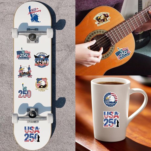 250th Anniversary Stickers by [Brand Name] - Waterproof Vinyl Decals for Laptop, Water Bottle & More