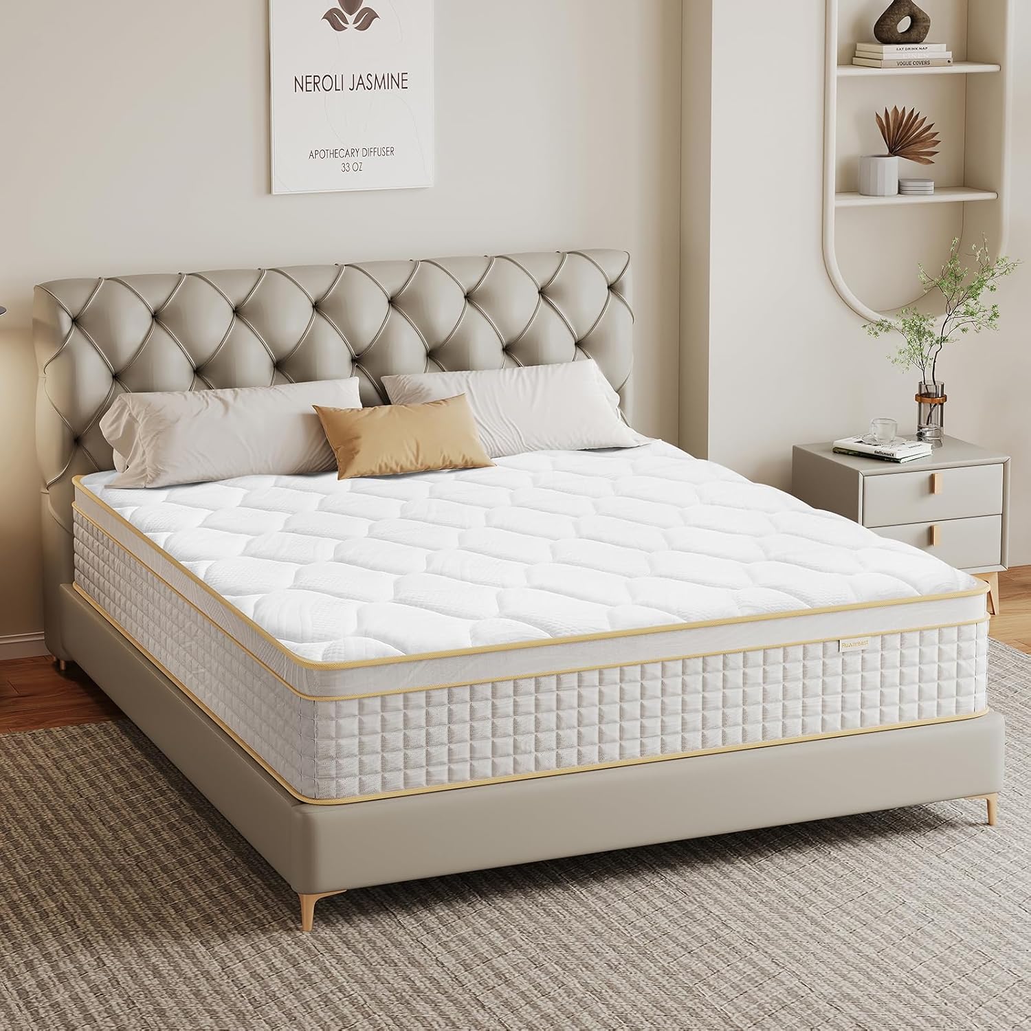 Skiennix Hybrid Mattress - Medium Firm Memory Foam & Pocket Springs - Twin Size, 10 Inch, Euro Top, Motion Isolation