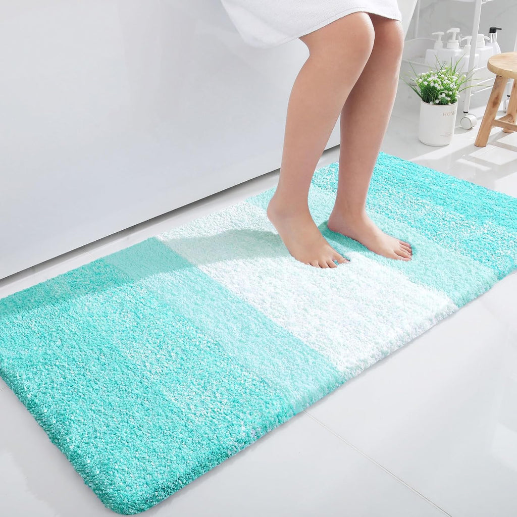 OLANLY Large Bathroom Rugs - Extra Soft Microfiber Mat 45x27 | Quick Dry, Machine Washable, Teal
