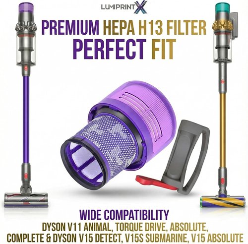 Dyson V11 Filter - 2-Pack Premium True HEPA Replacement Filters for V11 & V15 Models