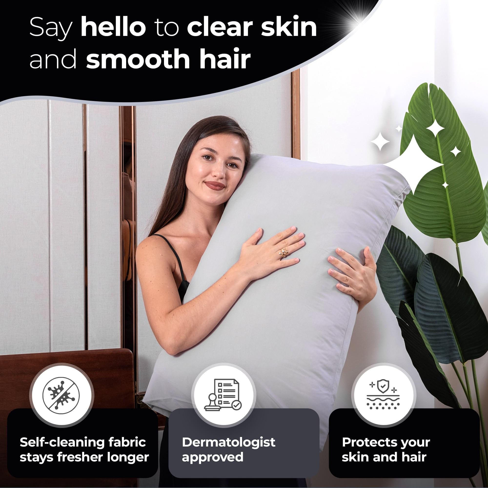 Silvery Silver Infused Bed Sheets Set - Ultra-Soft Temperature-Regulating Fabric with Self-Cleaning Technology™ that Stays Fresh 3X Longer for Hygienic Sleep