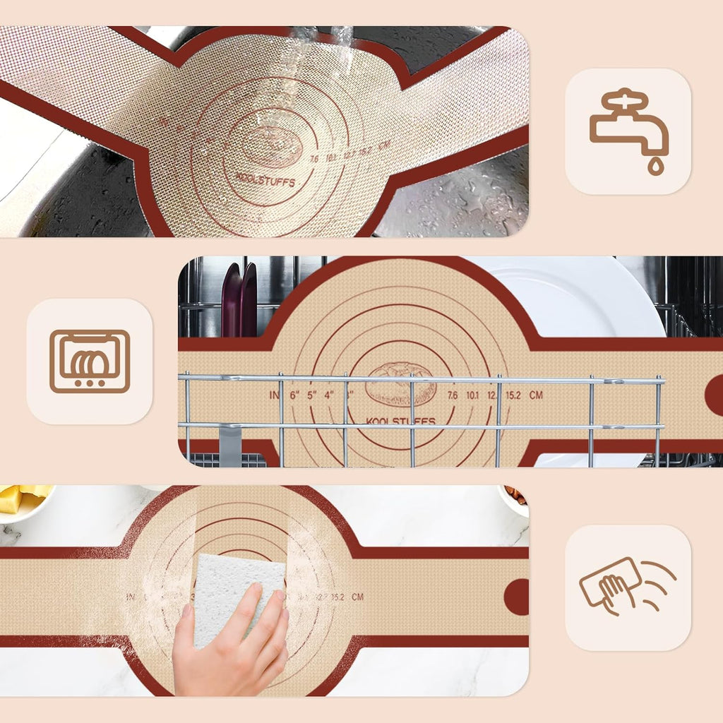 Skiennix Silicone Bread Sling - 2 PCS Non-Stick & Reusable Baking Tool with Extra Long Handles | Red