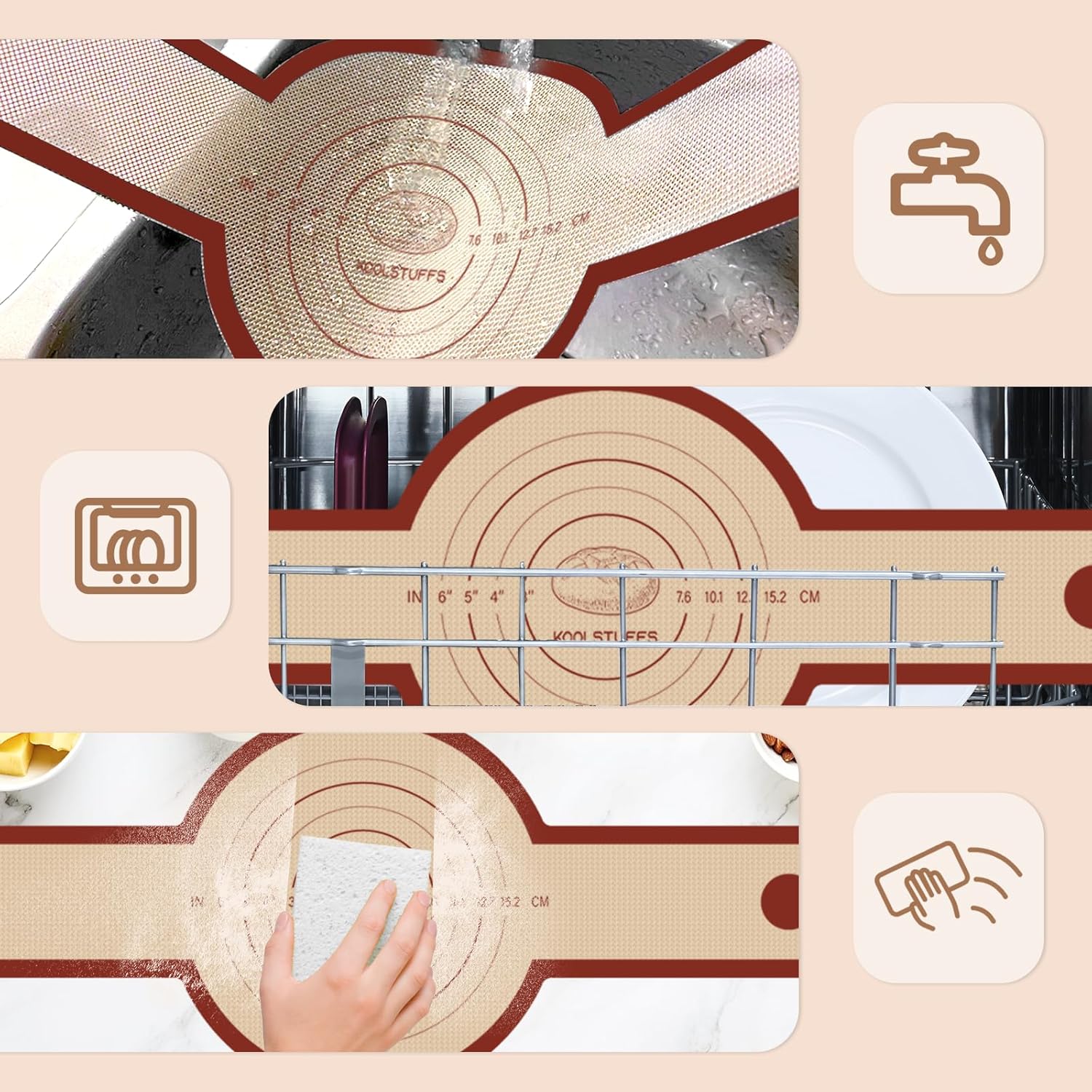 Skiennix Silicone Bread Sling - 2 PCS Non-Stick & Reusable Baking Tool with Extra Long Handles | Red