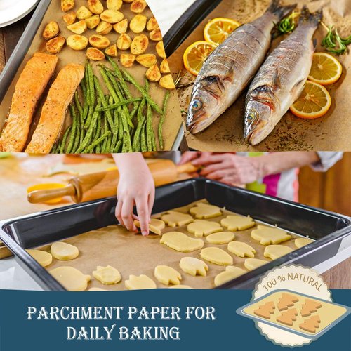 Hiware Parchment Paper Baking Sheets - 200 PCS Precut Non-Stick 9x13 IN for Baking & Cooking | Unbleached, Perfect for Quarter Sheet Pans