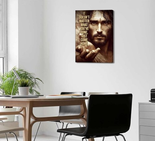Jesus Christ Canvas Wall Art - Inspiring Spiritual Painting for Home, Office & Church Decor