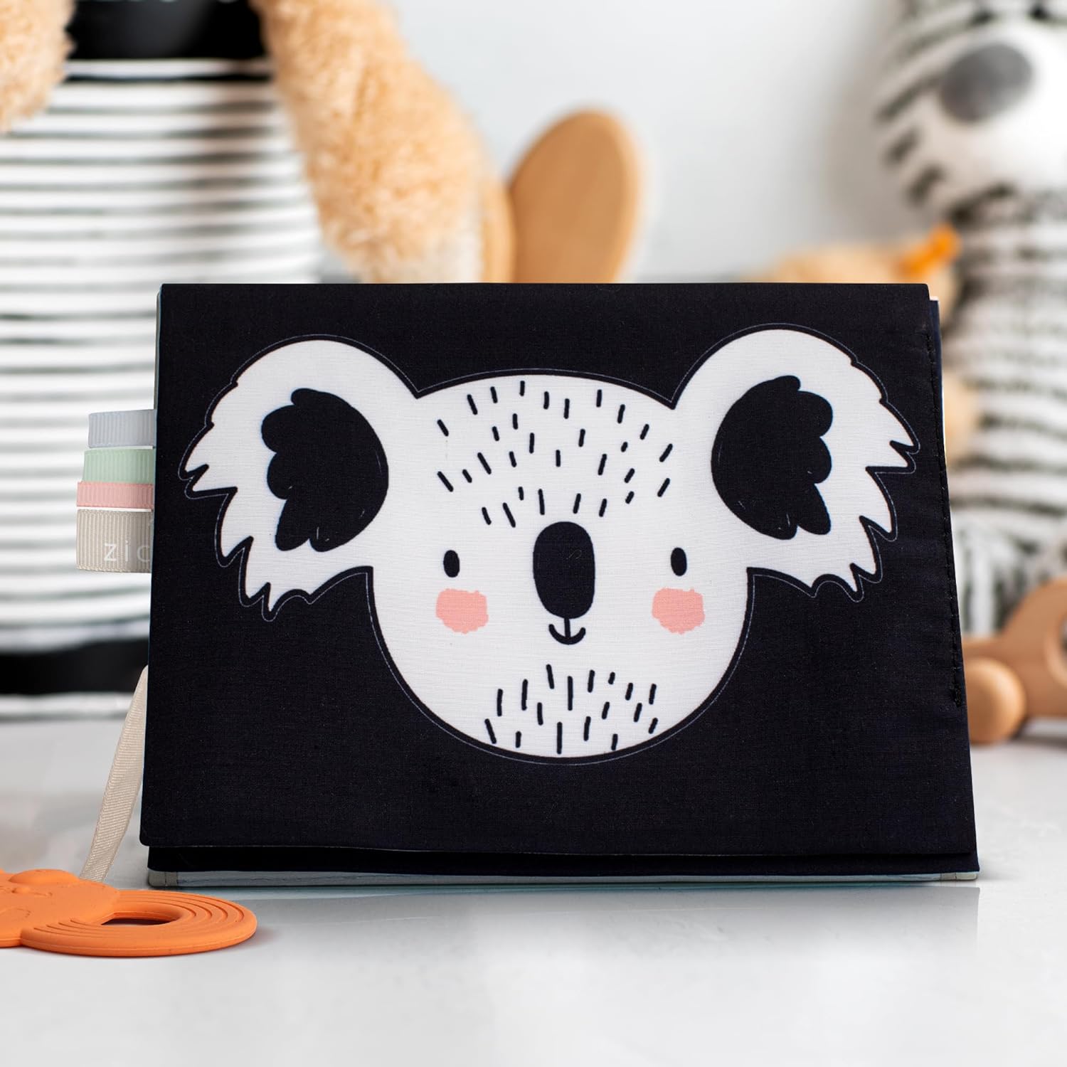 Skiennix Soft Tummy Time Book - High Contrast Montessori Toy with Safe Mirror & Crinkle Filling | Ideal for Newborn Development
