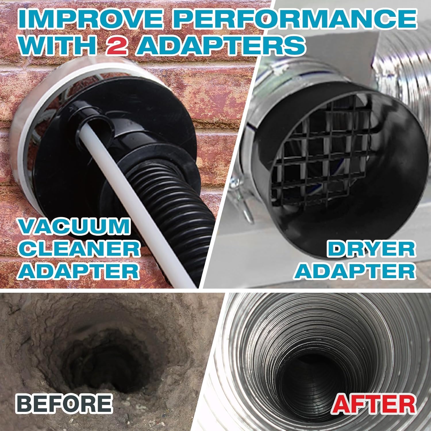 Sealegend Dryer Vent Cleaner Kit - 58 Pieces, 35 Feet with Omnidirectional Lint Vacuum Attachment & Brushes