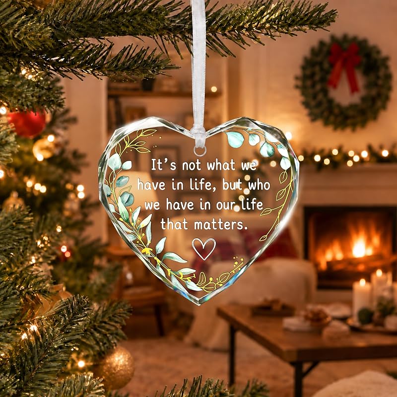 Friendship Ornament for Women - Clear Glass Heart Christmas Keepsake, Variation of THIS Listing: Friendship 2