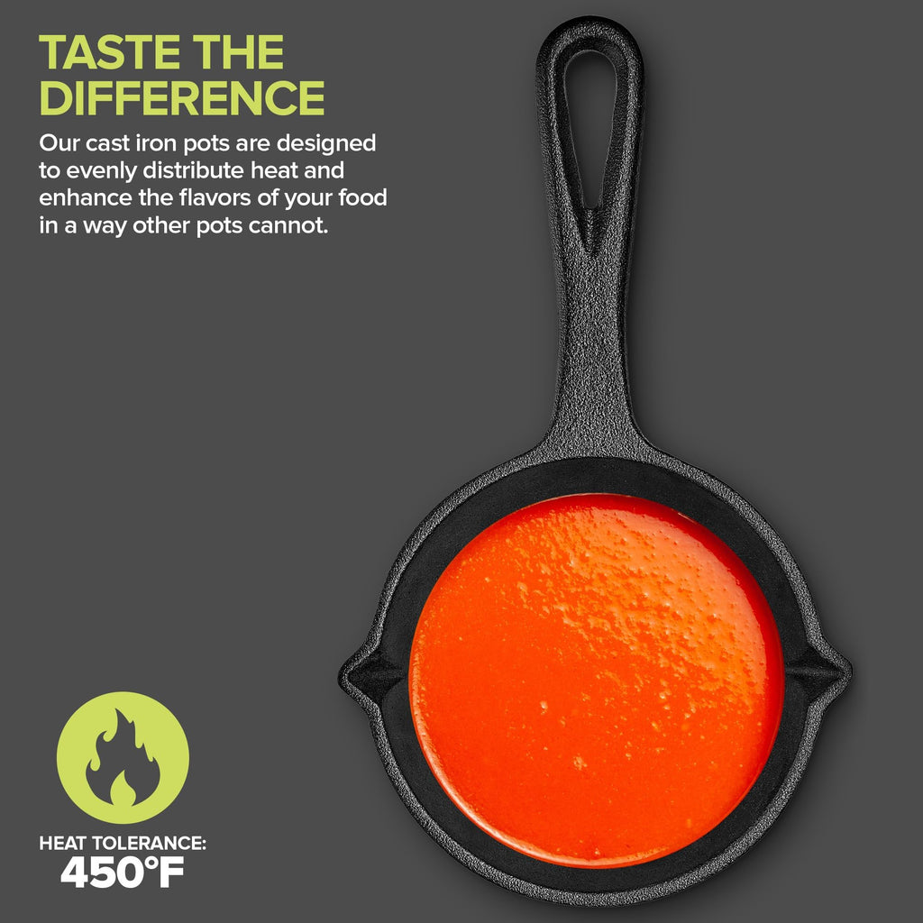 Modern Innovations Cast Iron Melting Pot for Grill Cooking, Basting Pot, Saucepan, Simmer Sauce and Butter, Small Pot, Mini Bowl for Sauces