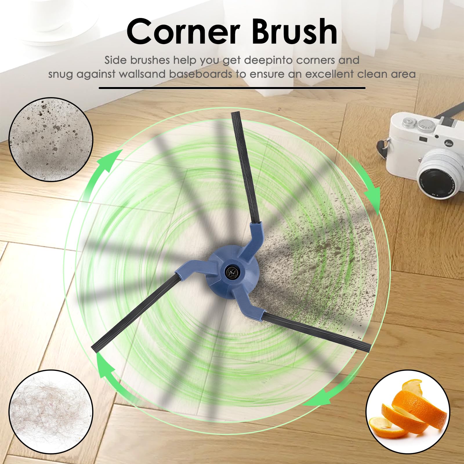 (8 Pack) X10 Pro Omni Side Brushes for Eufy X10 Pro Omni Robot Vacuum Cleaner, Replacement Side Brush Kit, Edge Sweeping Brushes, Corner Brush Accessories Kit, Vacuum Attachments Brushes