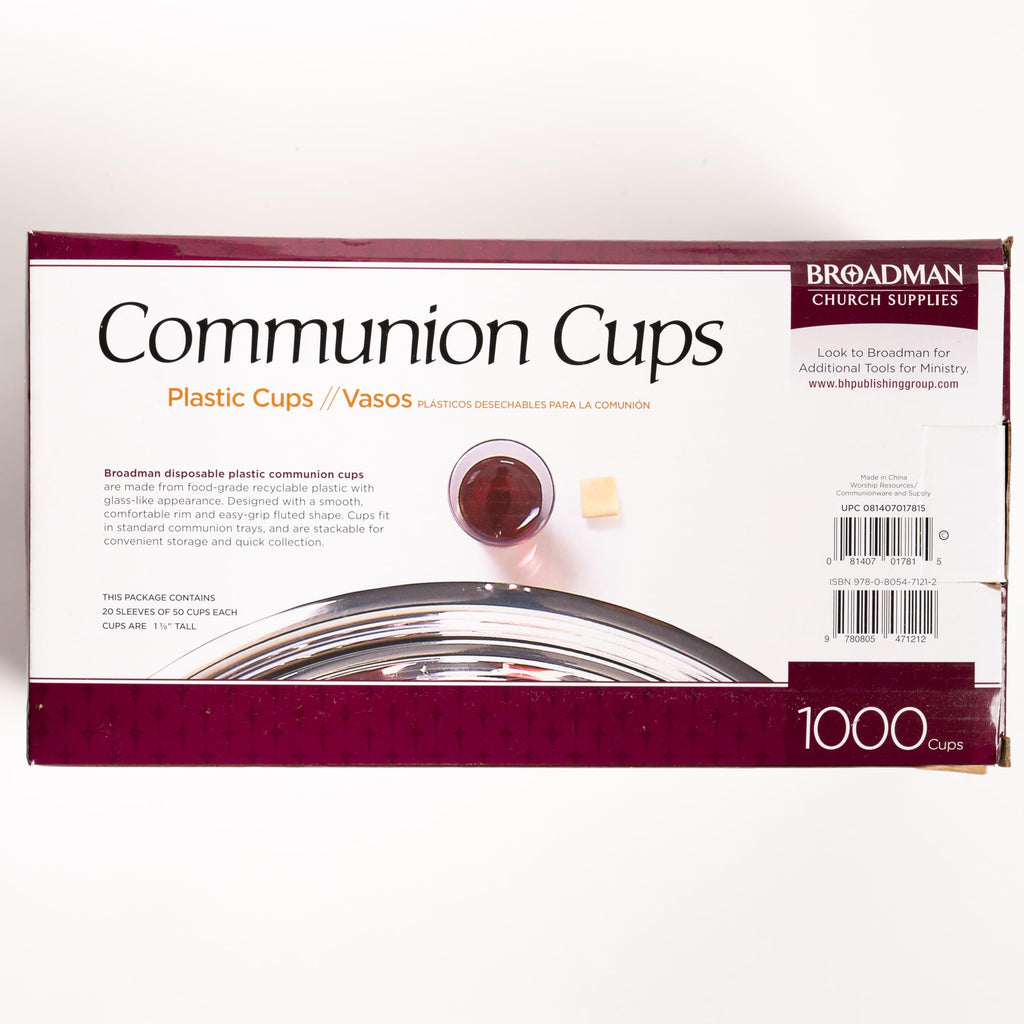 BROADMAN CHURCH SUPPLIES Plastic, Disposable, Recyclable Communion Cups, 4000 Count