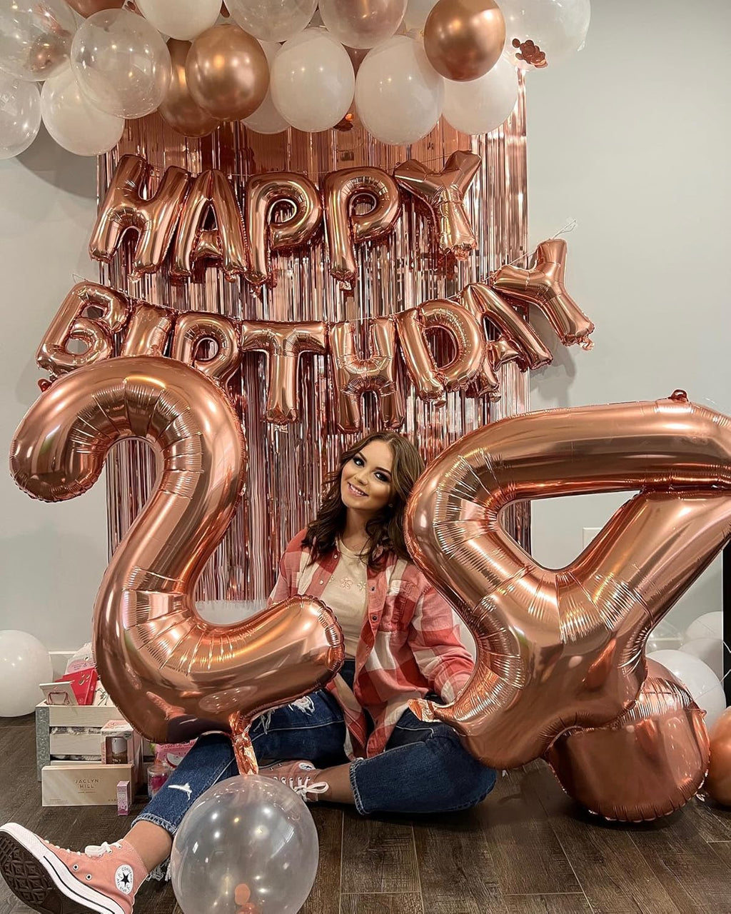 Rose Gold Number 14 Balloon - 40 Inch 14th Birthday Decorations for Girls & Boys
