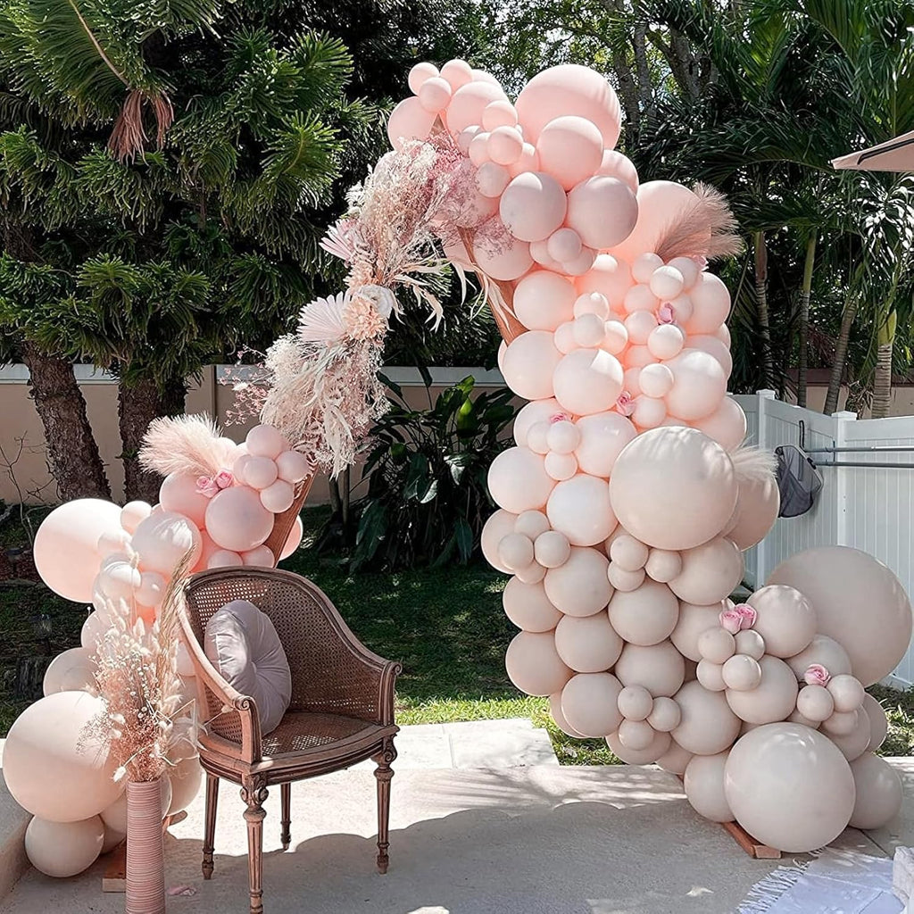 PartyWoo Beige Balloons - 120pcs Boho Cream & Ivory Balloon Arch Kit | Various Sizes for Weddings & Events