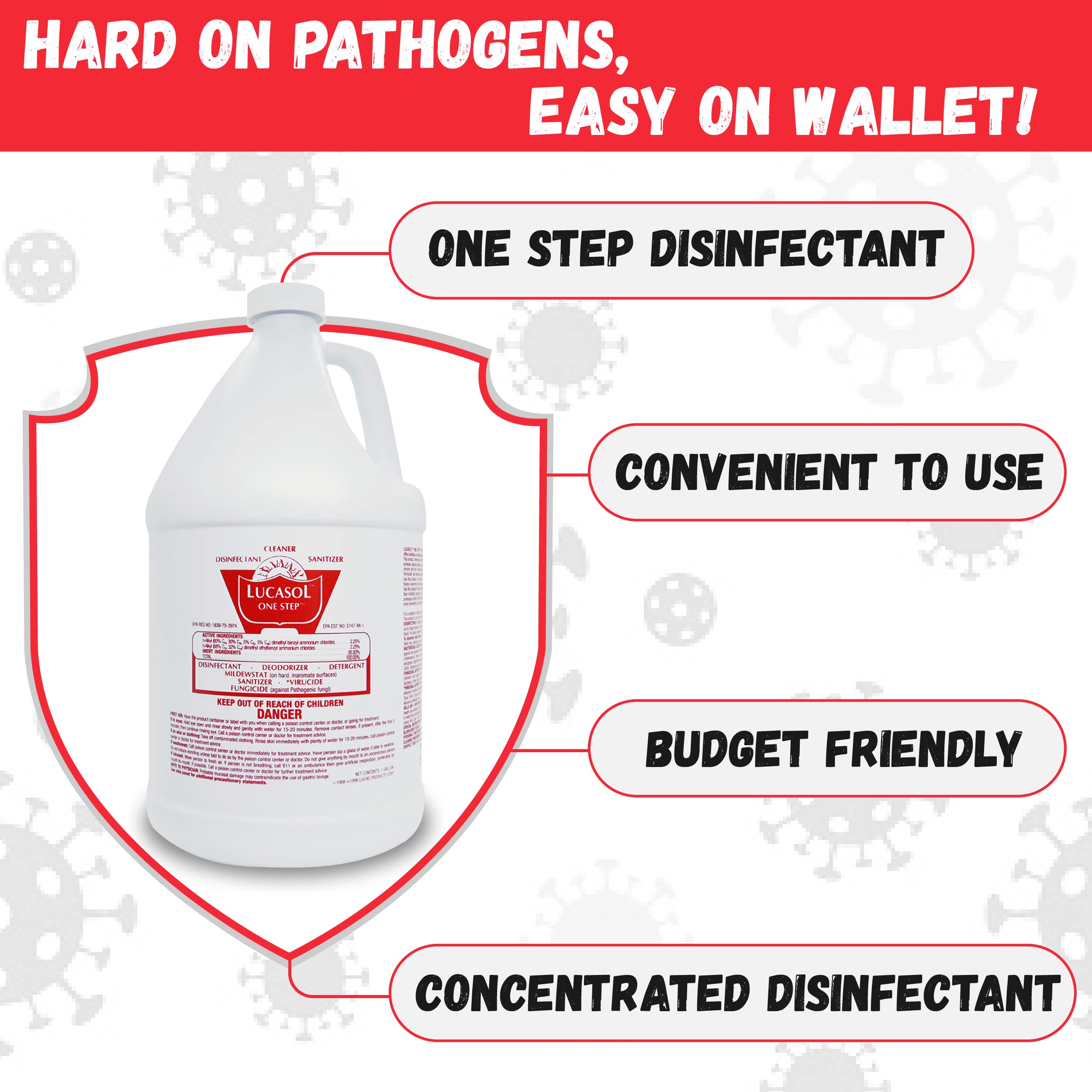 Lucasol ONE Step Hospital Grade Disinfectant (Gallon)