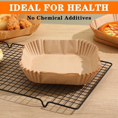 Air Fryer Liners 200 Pcs - Non-Stick, Oil-Absorbing Parchment Paper for Easy Cleanup | Fits 2-5QT Air Fryers