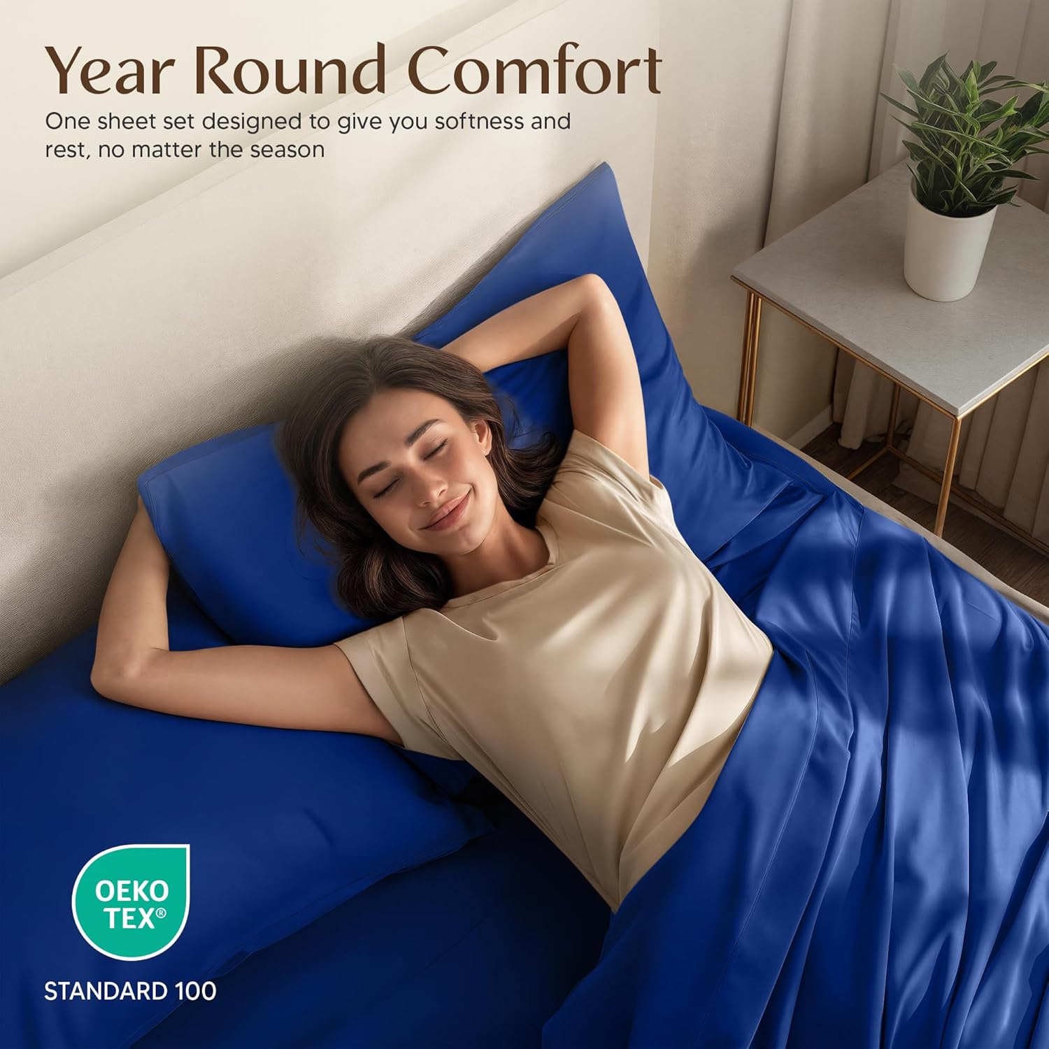 Utopia Bedding Twin Sheet Set - Soft & Breathable Microfiber, 3-Piece in Royal Blue | Oeko-Tex Certified