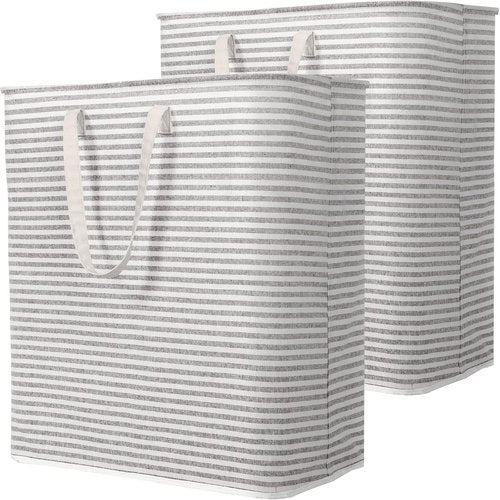 Lifewit Laundry Basket - 100L Collapsible Hamper with Reinforced Handles | Waterproof Grey Design