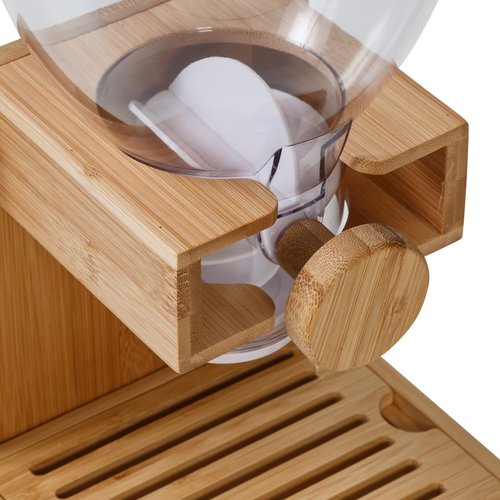 Honey-Can-Do Compact Dry Food Dispenser, Single Control & Snack Storage Container for Countertop or Pantry, Bamboo