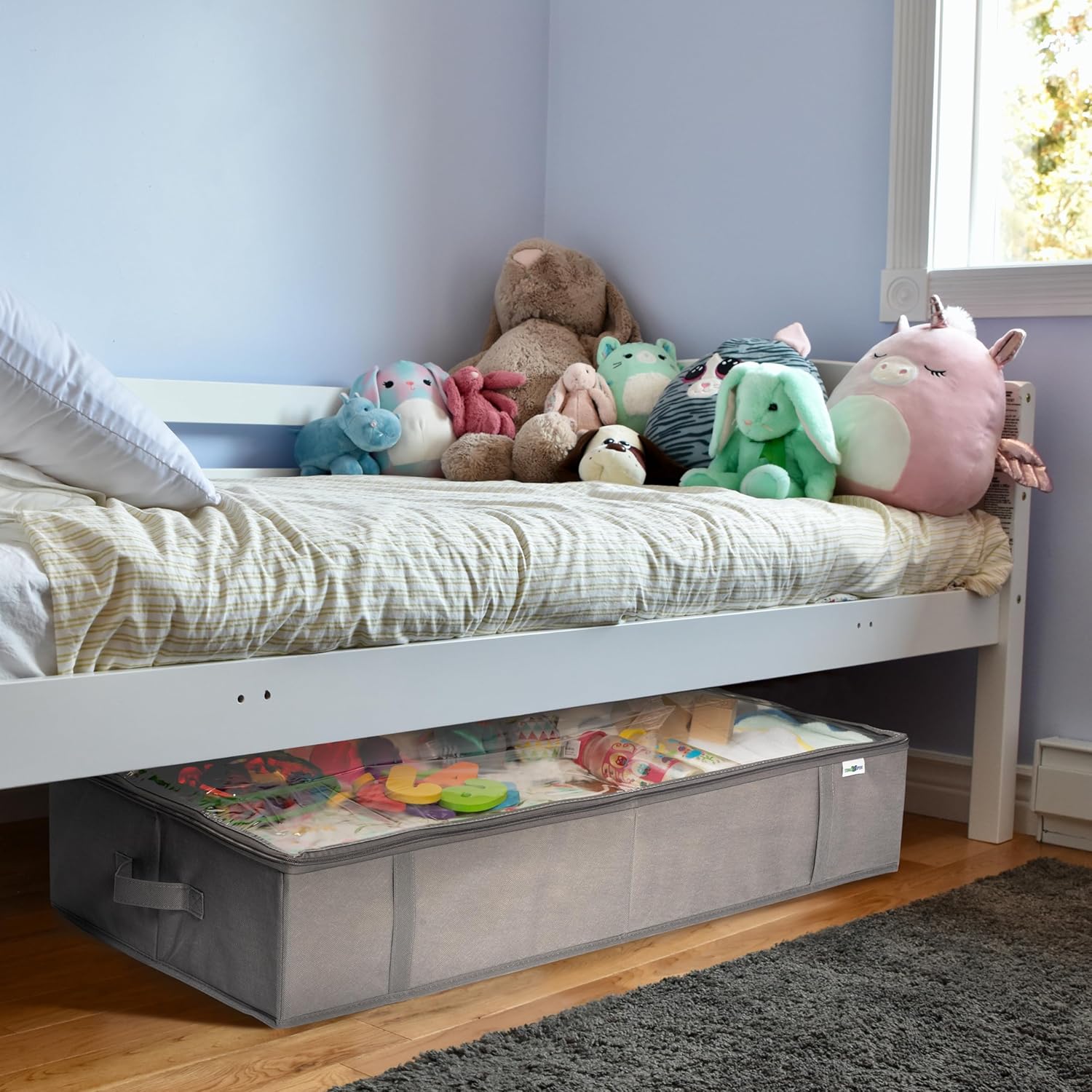 StorageExpert Closet Organizers - Maximize Space with Under Bed Storage Containers | Grey, 4 Pack