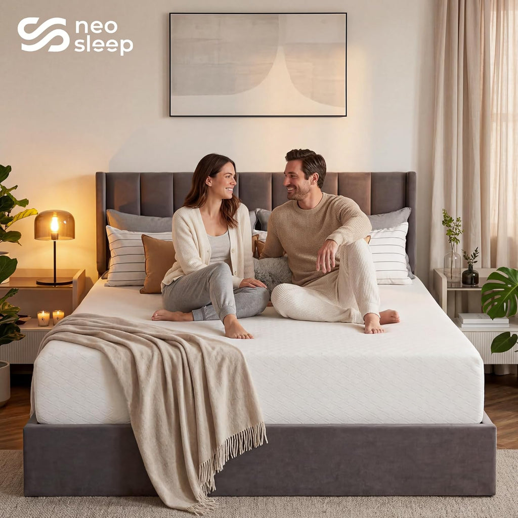 Neo Sleep 10-Inch King Cooling Gel Memory Foam Mattress - Medium Firm Pressure Relief | CertiPUR-US Certified