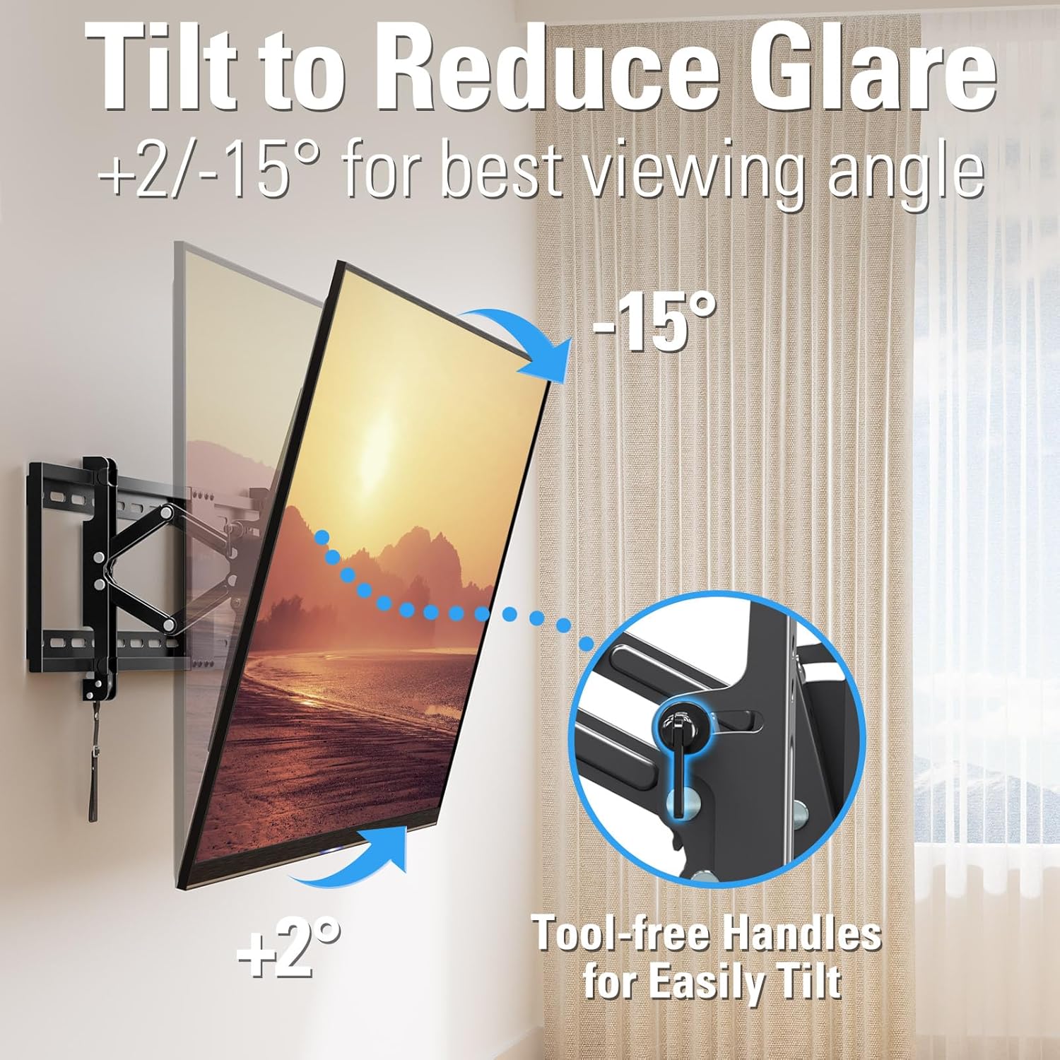 Mounting Dream Tilt TV Wall Mount - Fits 42-90 Inch Flat & Curved TVs | Universal Bracket, Max VESA 800x400mm, 120LBS Capacity