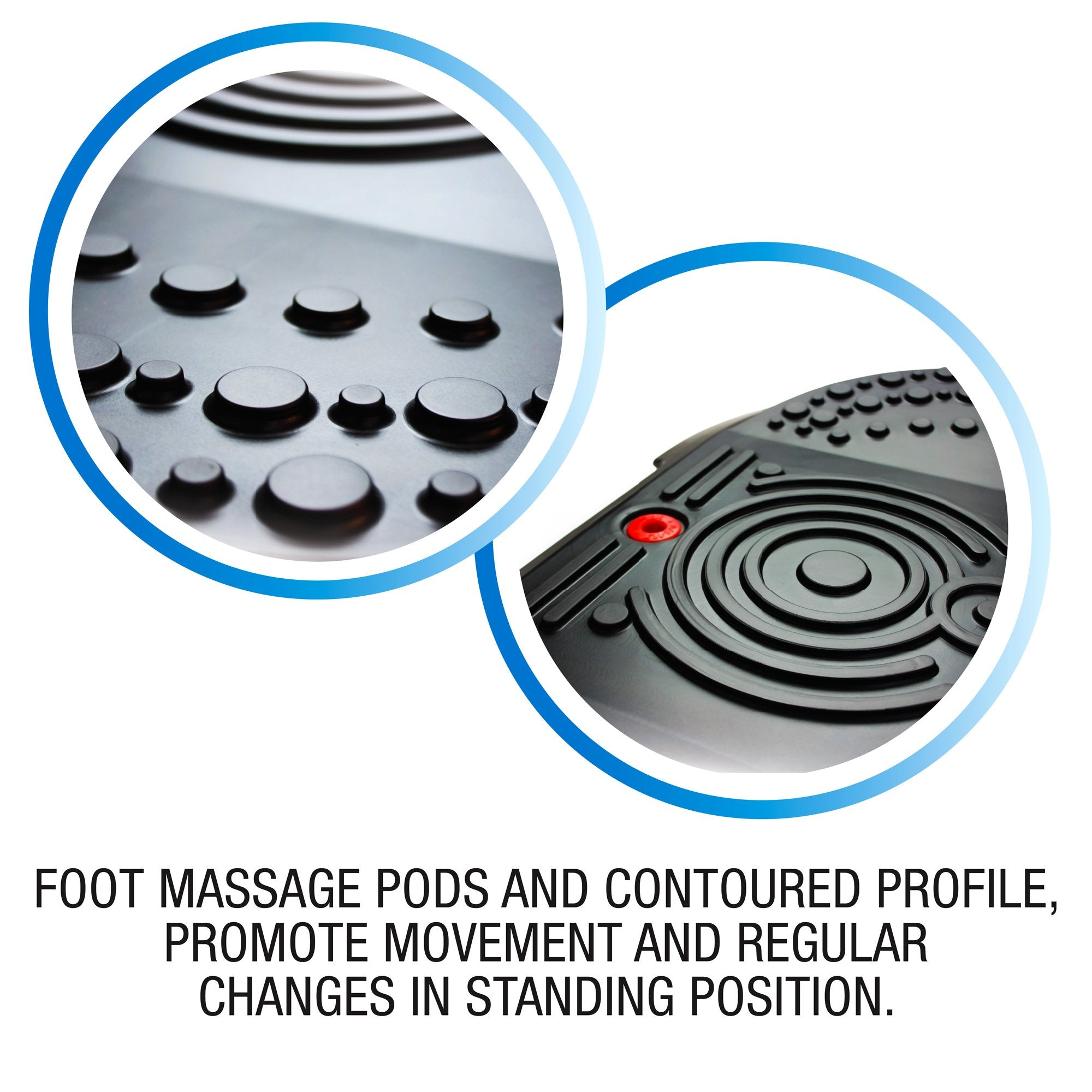 AFS-TEX System 2000M Lite Ergonomic Anti-Fatigue Floor Comfort Mat, Non-Slip Base for Standing Desks, 20" x 32" Large Black Floor Mat for Home, Office, Kitchen & Gaming Use