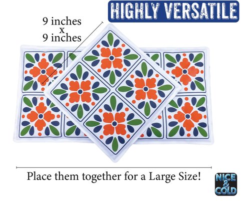 Cold Mats for Keeping Food Cold - 3 Pack! - 9x9 Inch Decorative Cool Mats from Johnny World - Chilled Serve Trays for Cheese Boards, Charcuterie, Appetizers & More - Perfect for Parties & Picnics