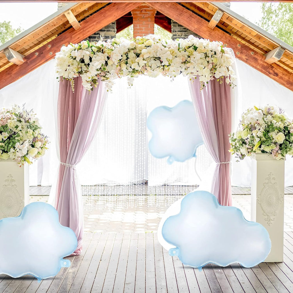 Sumind 28-Inch White Cloud Balloons - Cute Foil Decorations for Birthday, Baby Shower & Wedding Parties (Light Blue)