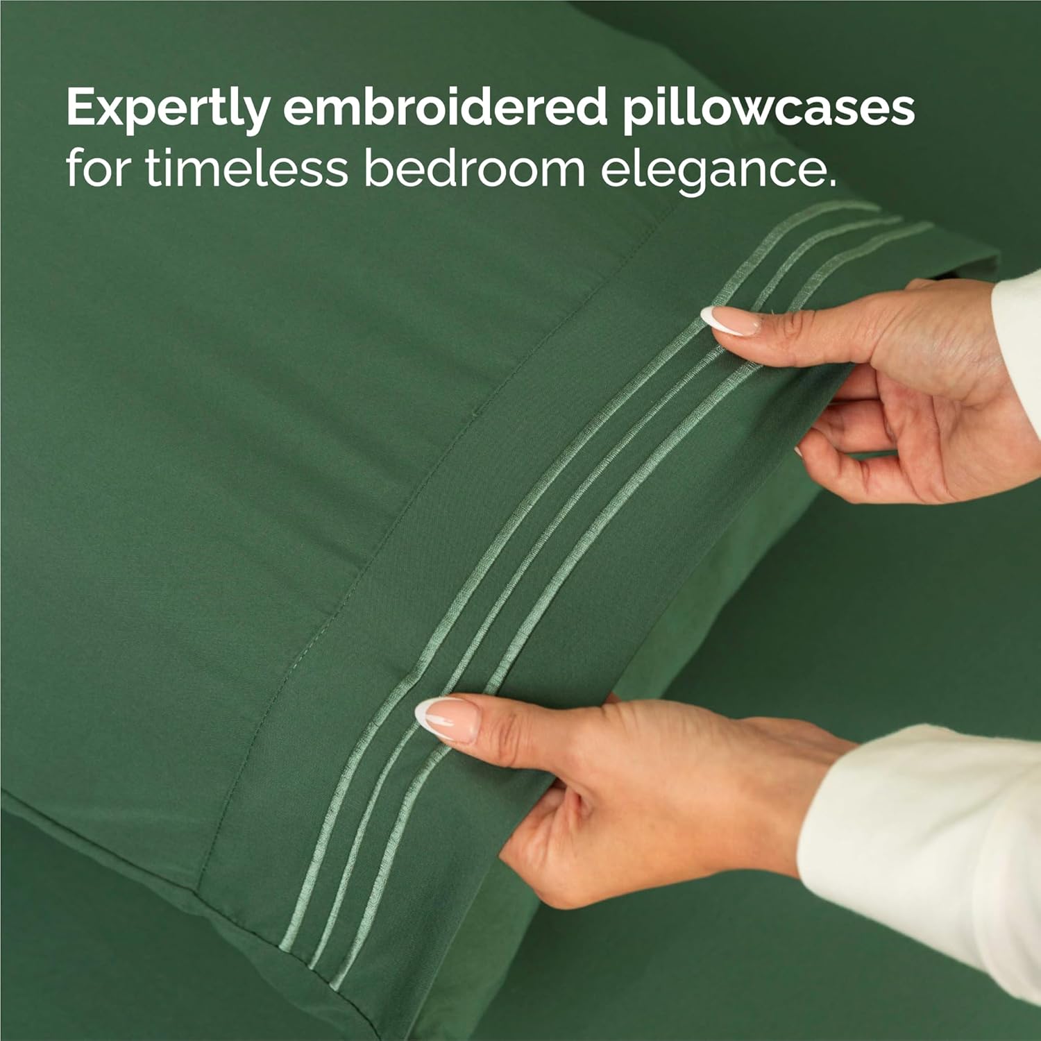 Split King Size 5 Piece Sheet Set - Comfy Cooling Bed Sheets | Luxury Hotel Quality - Deep Pockets, Soft, Wrinkle-Free - Oeko-Tex Certified - Emerald
