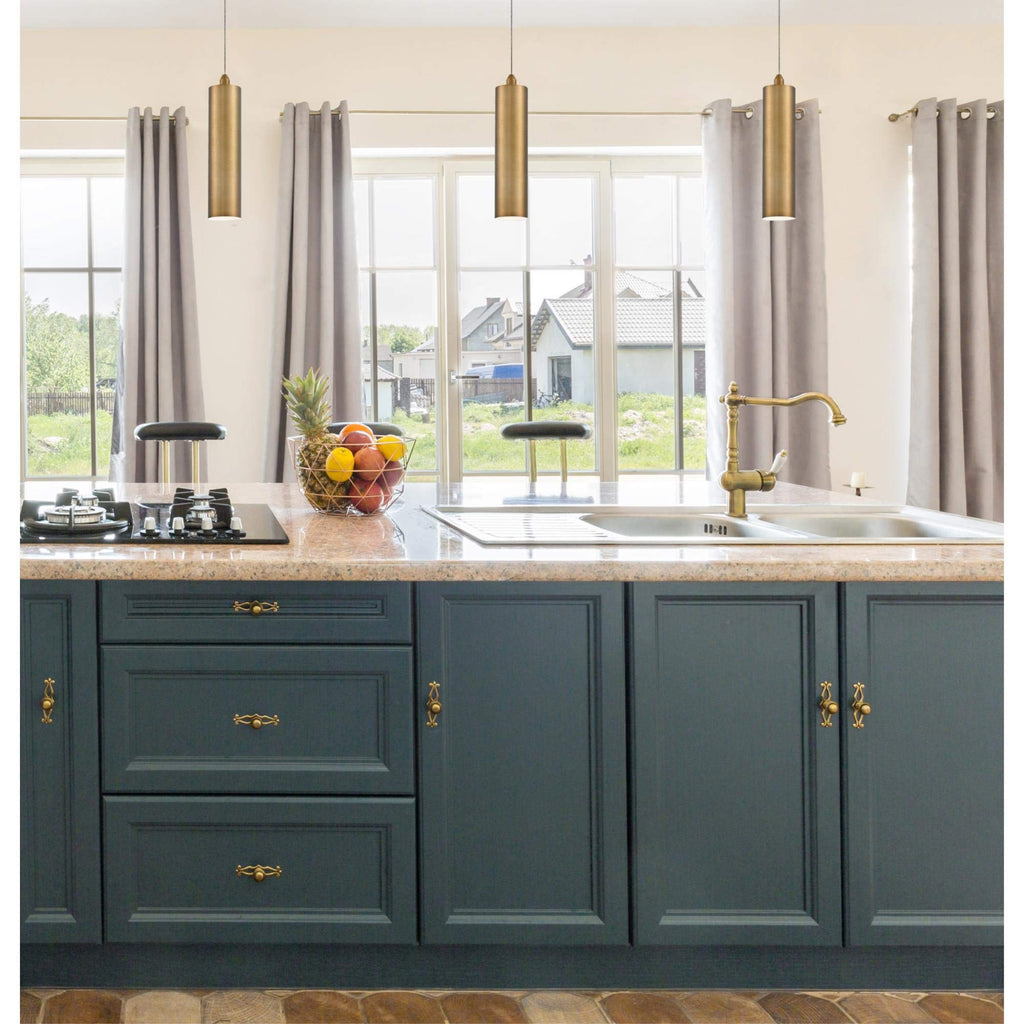 Westinghouse 6111100 Rayman Contemporary One-Light Dimmable LED Indoor Mini Pendant Light Brushed Brass Finish