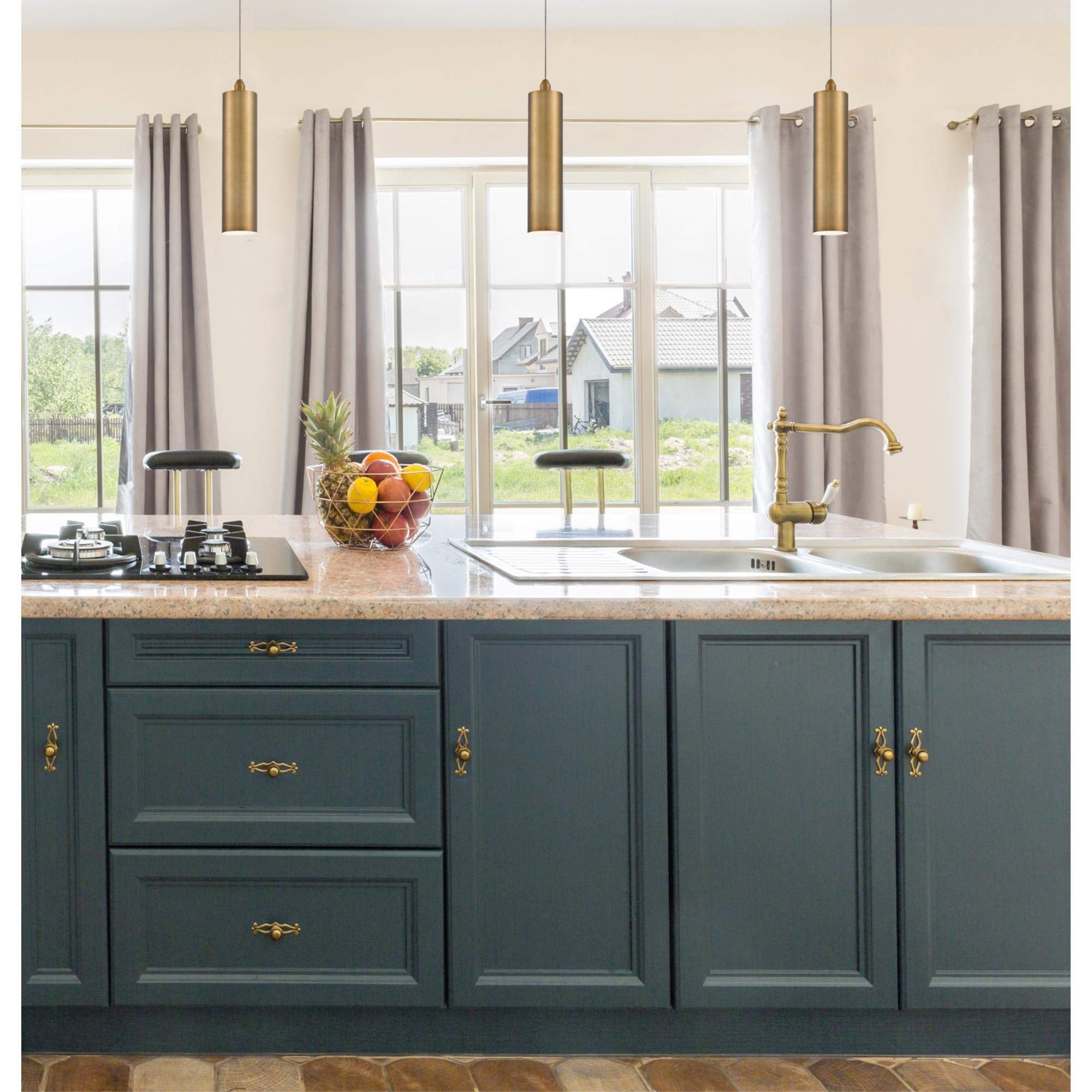 Westinghouse 6111100 Rayman Contemporary One-Light Dimmable LED Indoor Mini Pendant Light Brushed Brass Finish