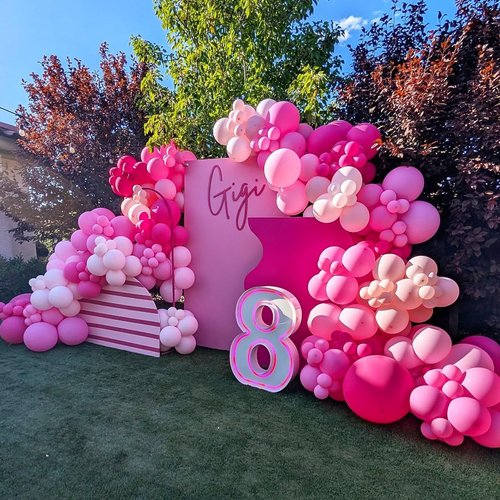 EICUECUE Valentines Day Balloons Garland Arch Kit - 127Pcs Different Size Hot Pink and Pink with Heart Foil, Lip Foil Balloon for Valentine's Day Galentine's Day Anniversary Prom Party Decorations