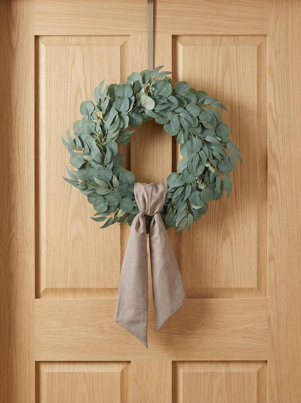 YKW Brown Wreath Sash - 55"x5" Linen Look Ribbon for DIY Embroidery | Rustic Holiday Decor