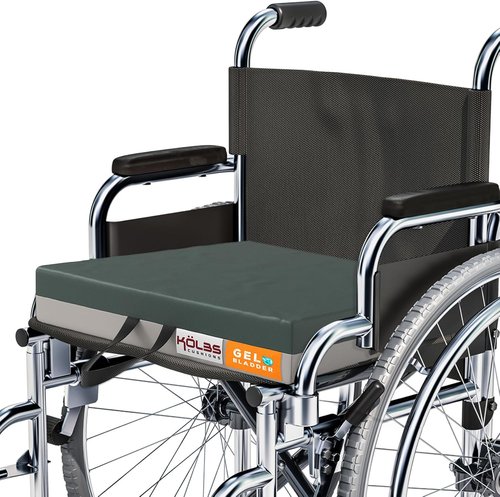 Kölbs Gel Extreme Wheelchair Seat Cushion - Coccyx & Sciatica Pain Relief | 16x16 Inch, 3 Inch Thick