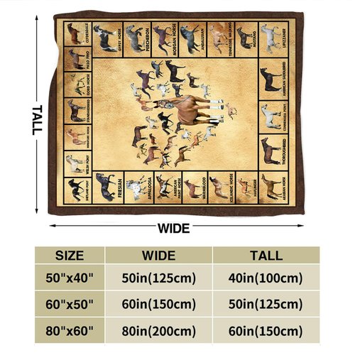 Horse Blanket Throws Horse Gifts Horses Throw Blanket for Girls Boys Kids Adults Soft Warm Cozy Fleece Blanket for Couch Sofa Bed 50"x40"