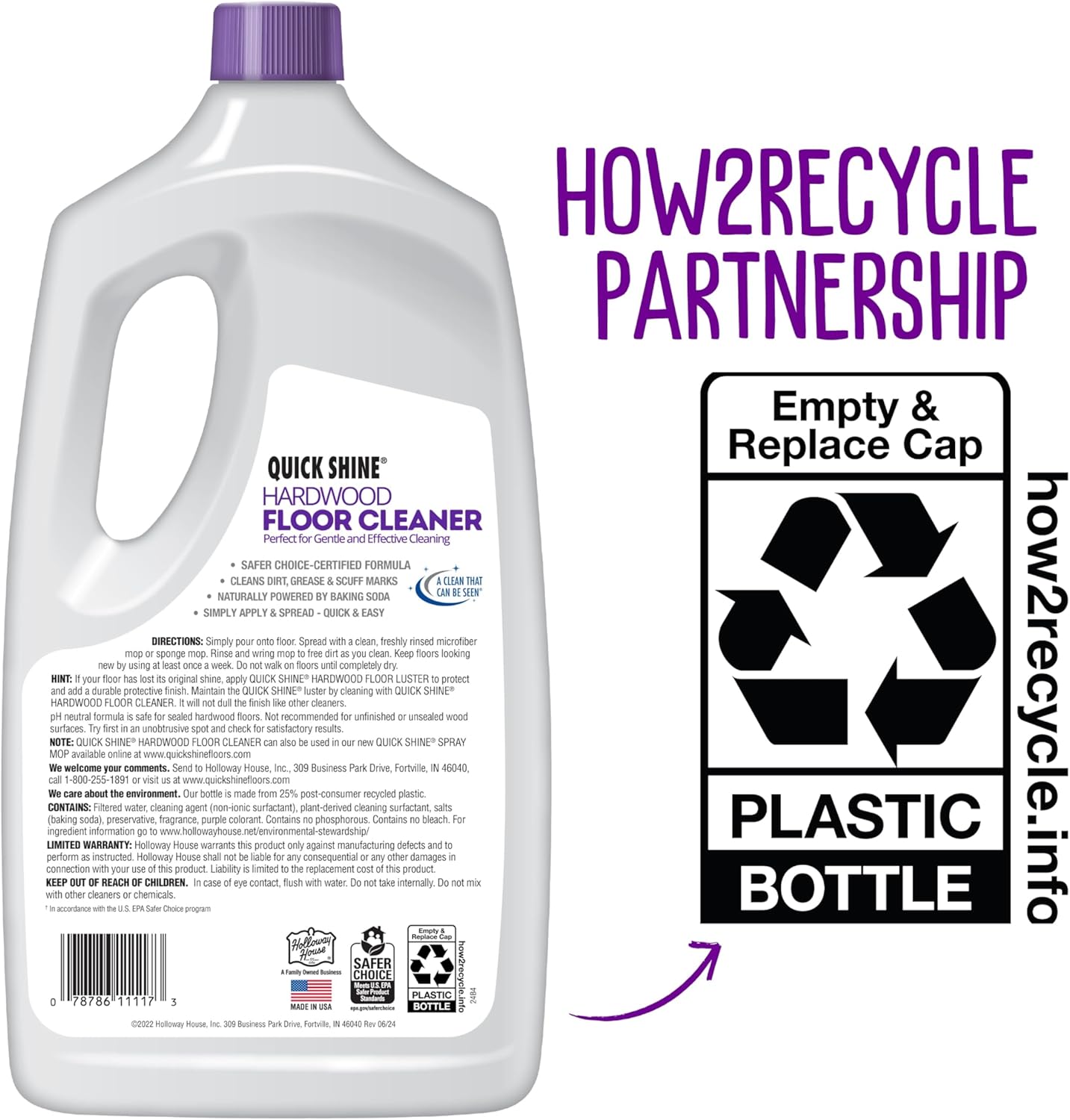 Quick Shine Hardwood Floor Cleaner 64oz - Streak-Free, No Rinse Formula | Perfect for Spray & Vac Mops