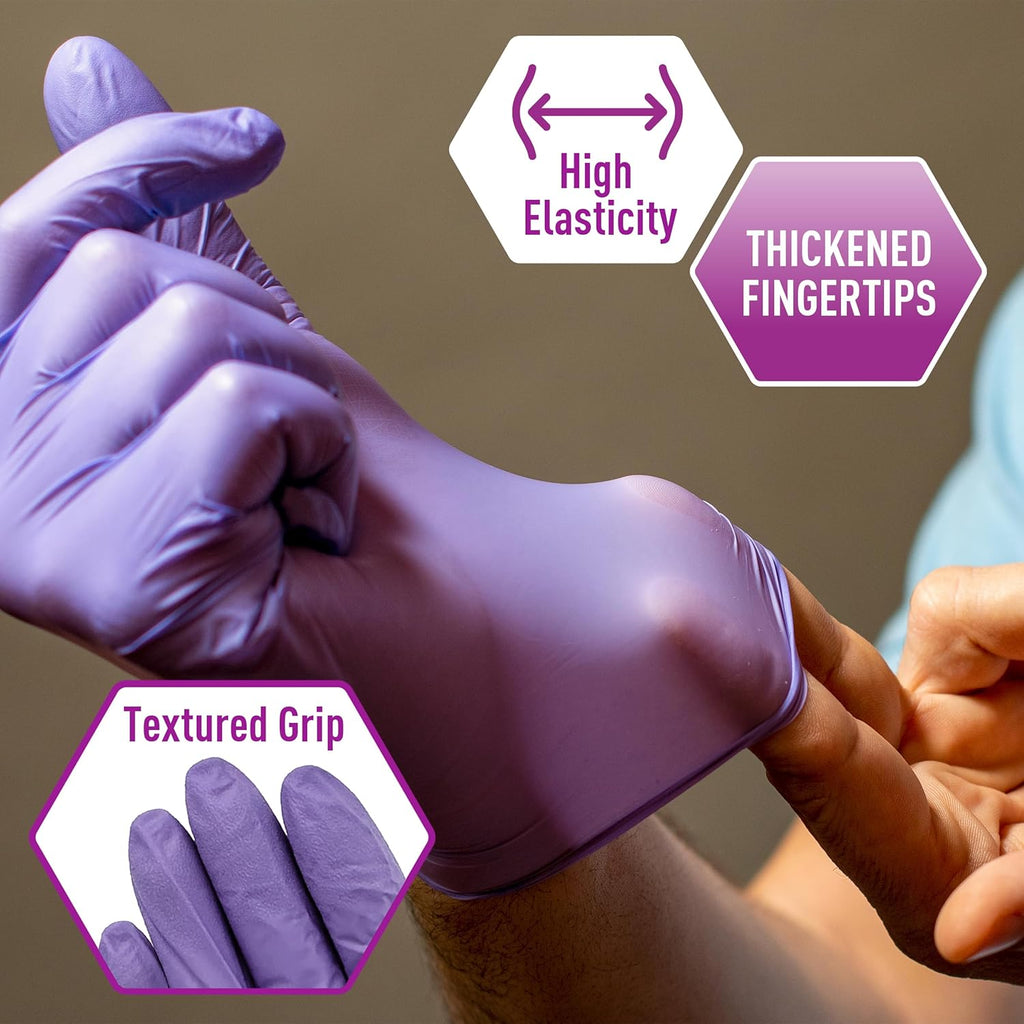MedPride Powder-Free Nitrile Exam Gloves - Iris Blue, Medium Size, Box of 100