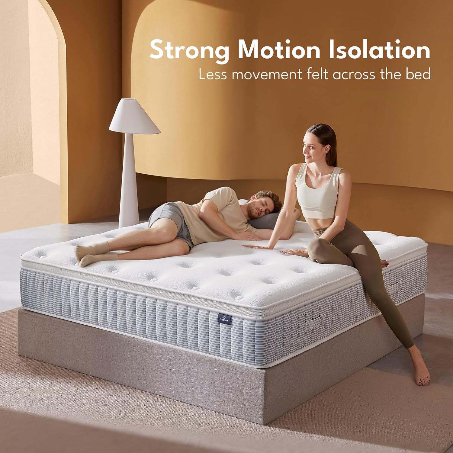Queen Mattress - 14 Inch Hybrid Memory Foam with Reinforced Edge Support & Zoned Coils