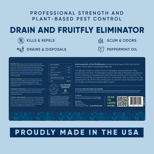 Fruit Fly Drain Treatment | Drain Fly Eliminator | Eliminates Gnats, Sewer Flies and More - Works in All Drains - 256 Fl Oz