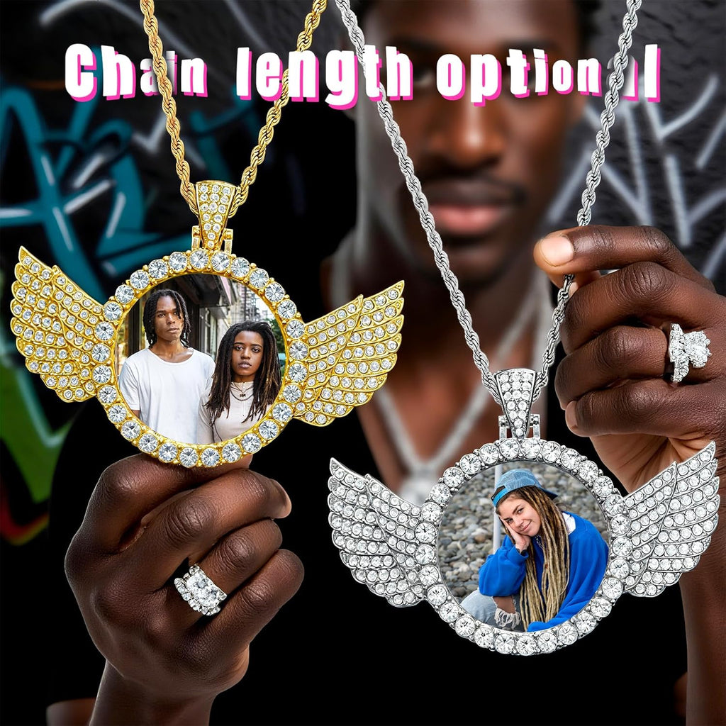 Skiennix Custom Circle Chain - Personalized Photo Necklace for Men & Women | Unique Memorial Gift
