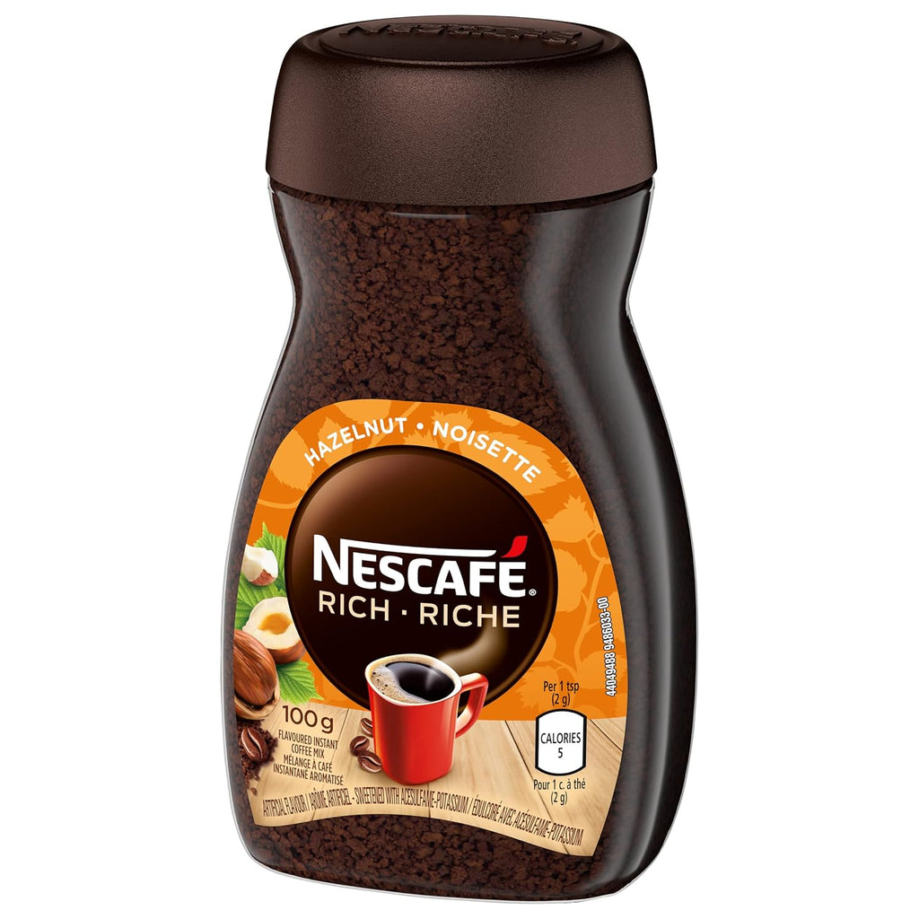 NESCAFÉ Rich Instant Coffee - Delicious Hazelnut Flavor | 100g Pack