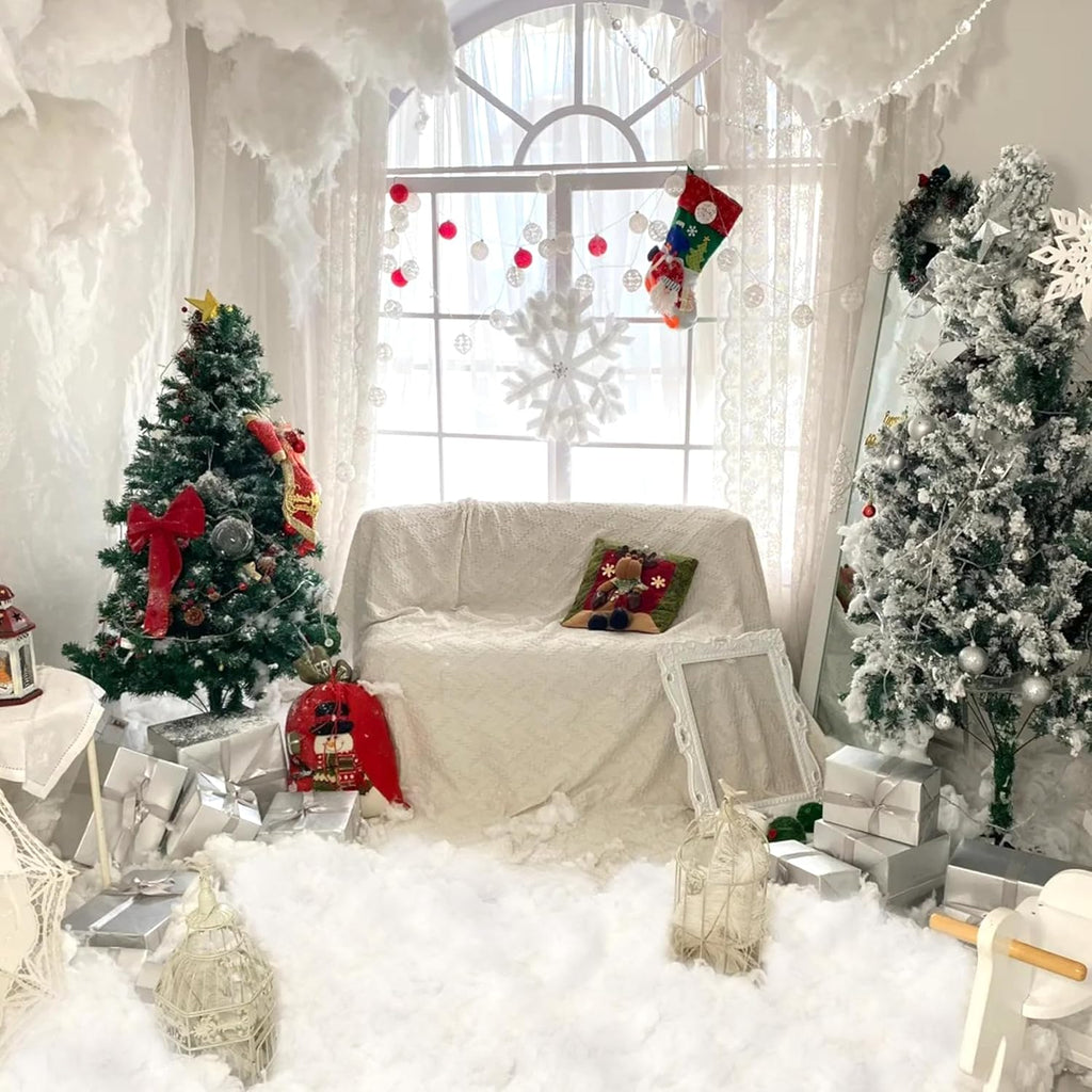Winemana 30oz Artificial Snow Decor - Fluffy Cotton-Like Winter Decoration for Christmas Trees & Crafts