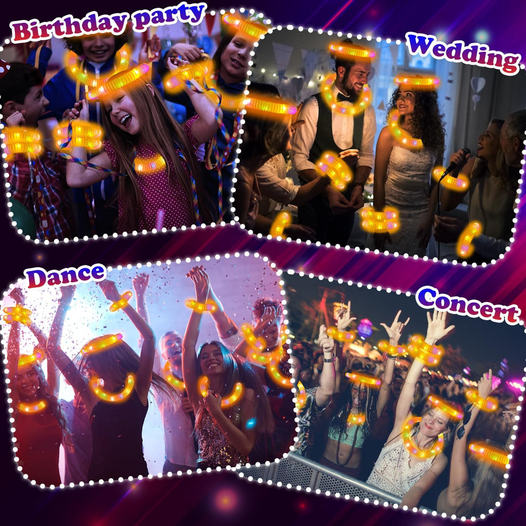 Skiennix Orange Graduation Glow Sticks - Light Up Bracelets & Necklaces | 12-24 PCS Party Favors for Kids