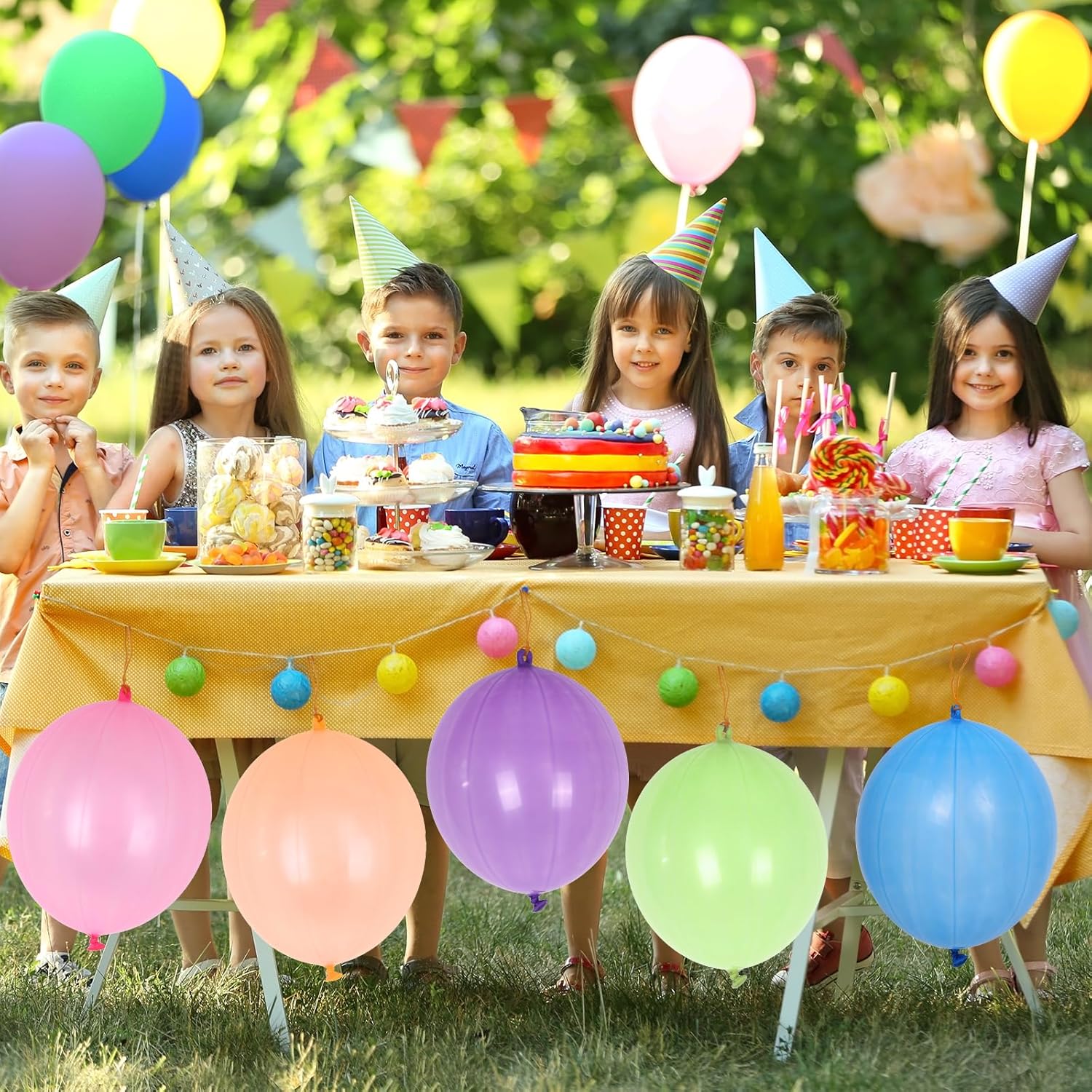 Rubfac Punch Balloons - 30Pcs Heavy Duty Neon Party Favors for Kids | Exciting Outdoor Play Supplies