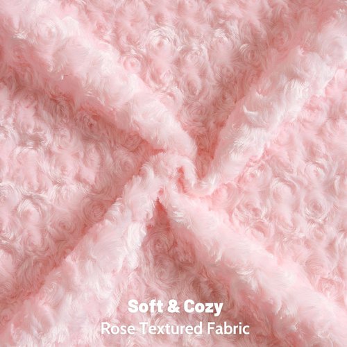 FUTEI Pink Decorative Throw Pillow Covers 18x18 Inch Set of 2,Soft Solid Rose Swirl Textured Cushion Case,Valentine's Day Decor for Couch Living Room