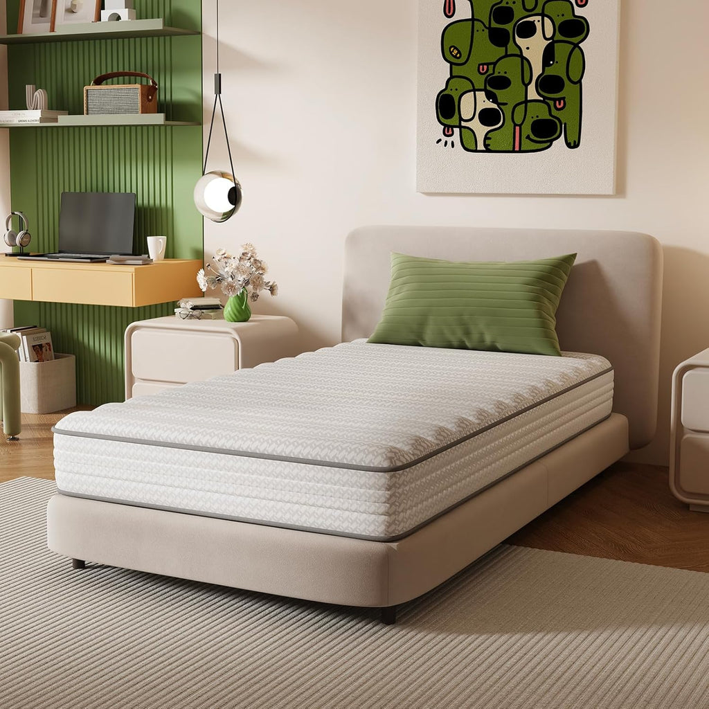 Novilla Twin Mattress - 6 Inch Medium Plush Foam & Spring Hybrid | CertiPUR-US Certified for Kids