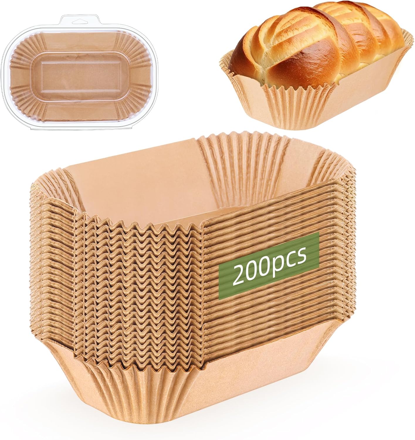 200pcs Skiennix Loaf Pan Liners - Parchment Baking Sheets for 9x5 Inch Bread Pans