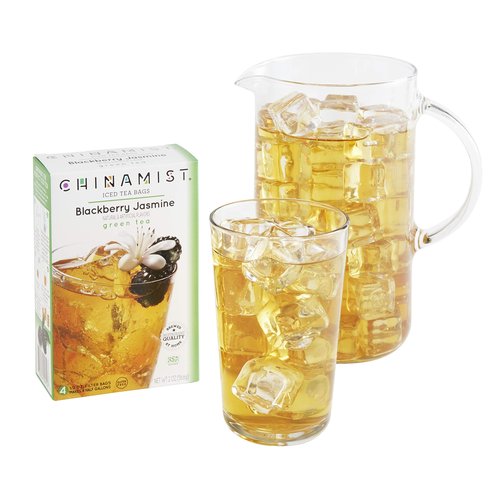 China Mist Iced Tea Brew-at-Home Iced Green Tea, Blackberry Jasmine, 2-Ounce Packages (Pack of 6)